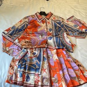 Colorful and flirty spring skirt and blouse